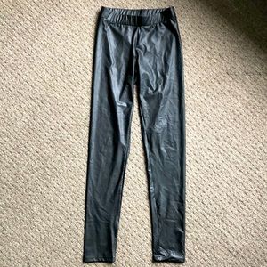 Black leather look leggins, calzedonia (italian brand), s size
